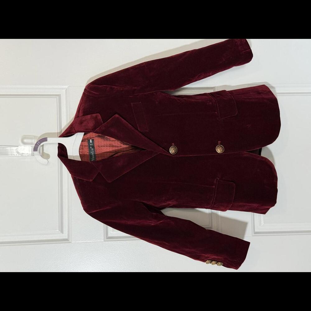 YuanLu Boys Suits 3 Piece Set of Jacket Vest Pants for Kids Size 4 Red Velvet